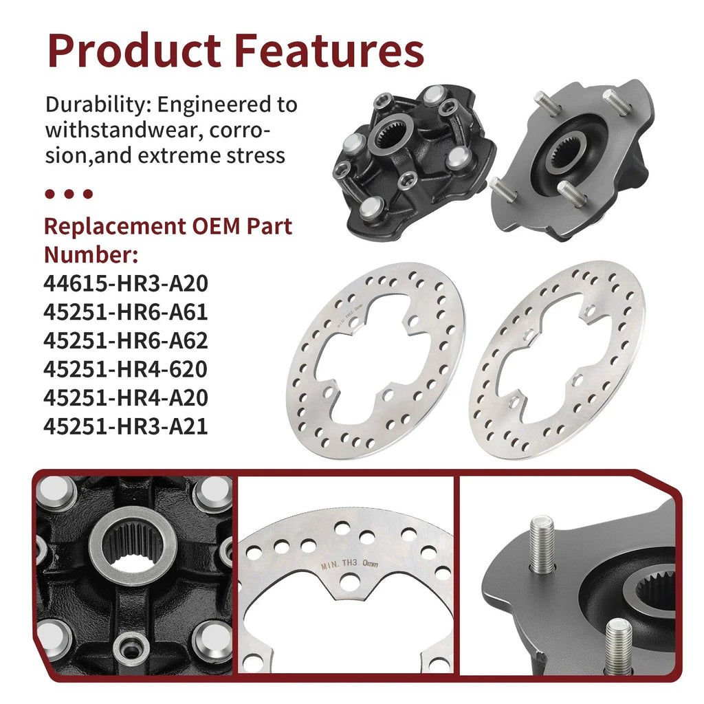 Wheel Hub Disc Front Left/Right for Honda Foreman Rubicon 500 (2010–2014)