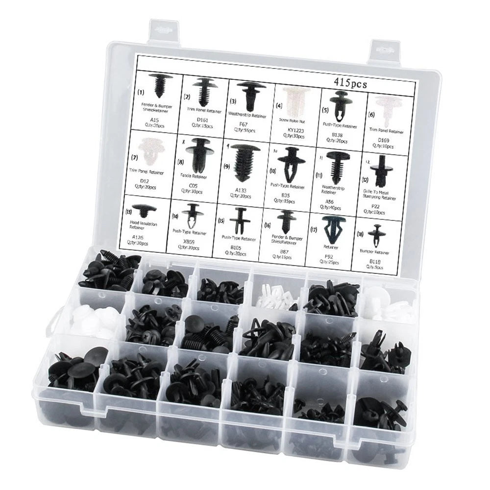 448PCS Plastic Rivets Fastener Push Clips for Universal Cars (All Years)