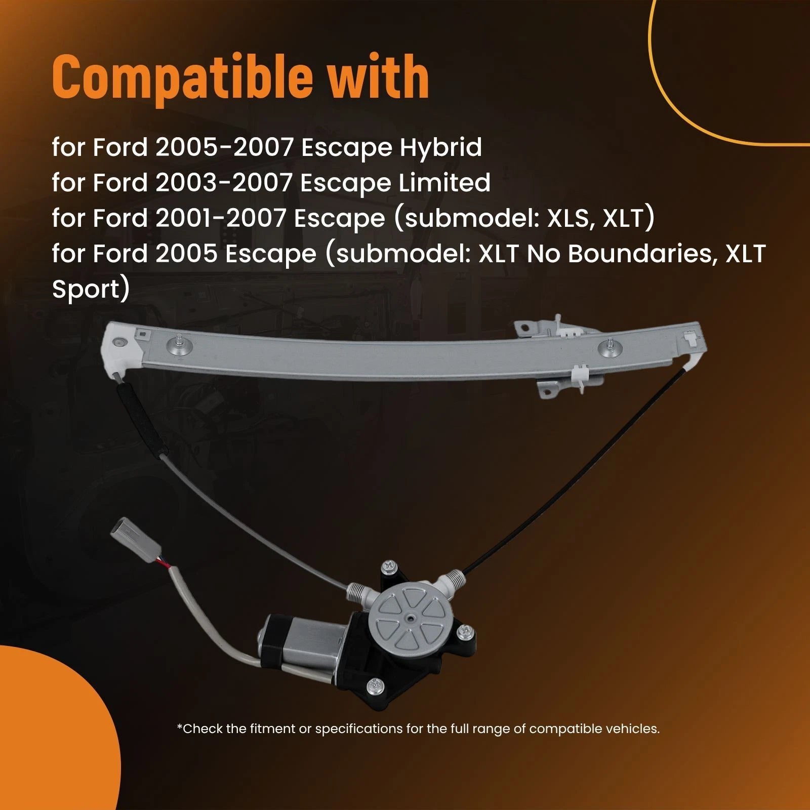 Front Right Power Window Regulator for Ford Escape Mercury Mariner (2001-2007)
