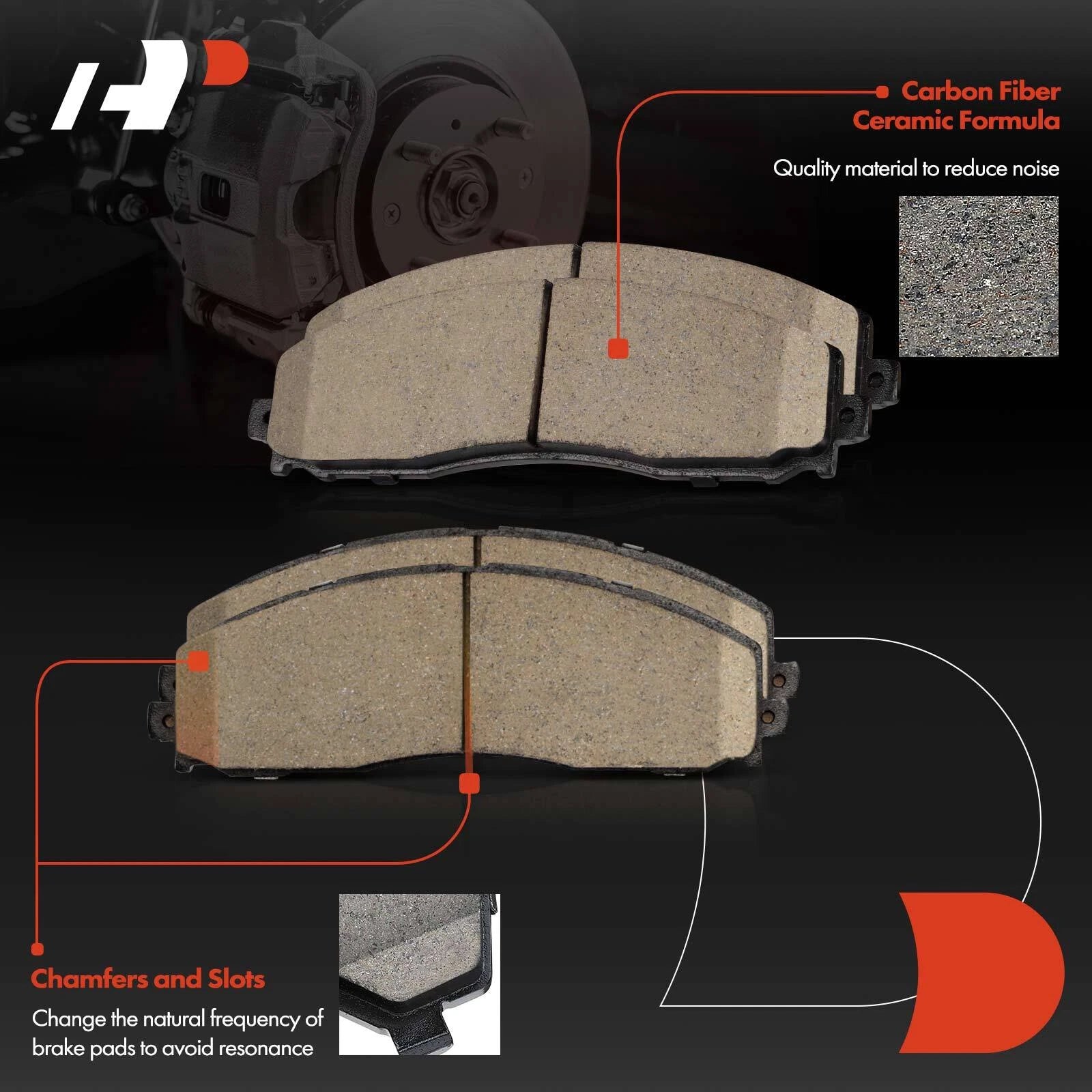 8x Ceramic Brake Pads for Ford F-250/F-350 Super Duty (2005–2023)