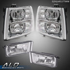 Clear Corner Headlights + Fog Lights for Silverado 1500/2500/3500 (2007–2013)