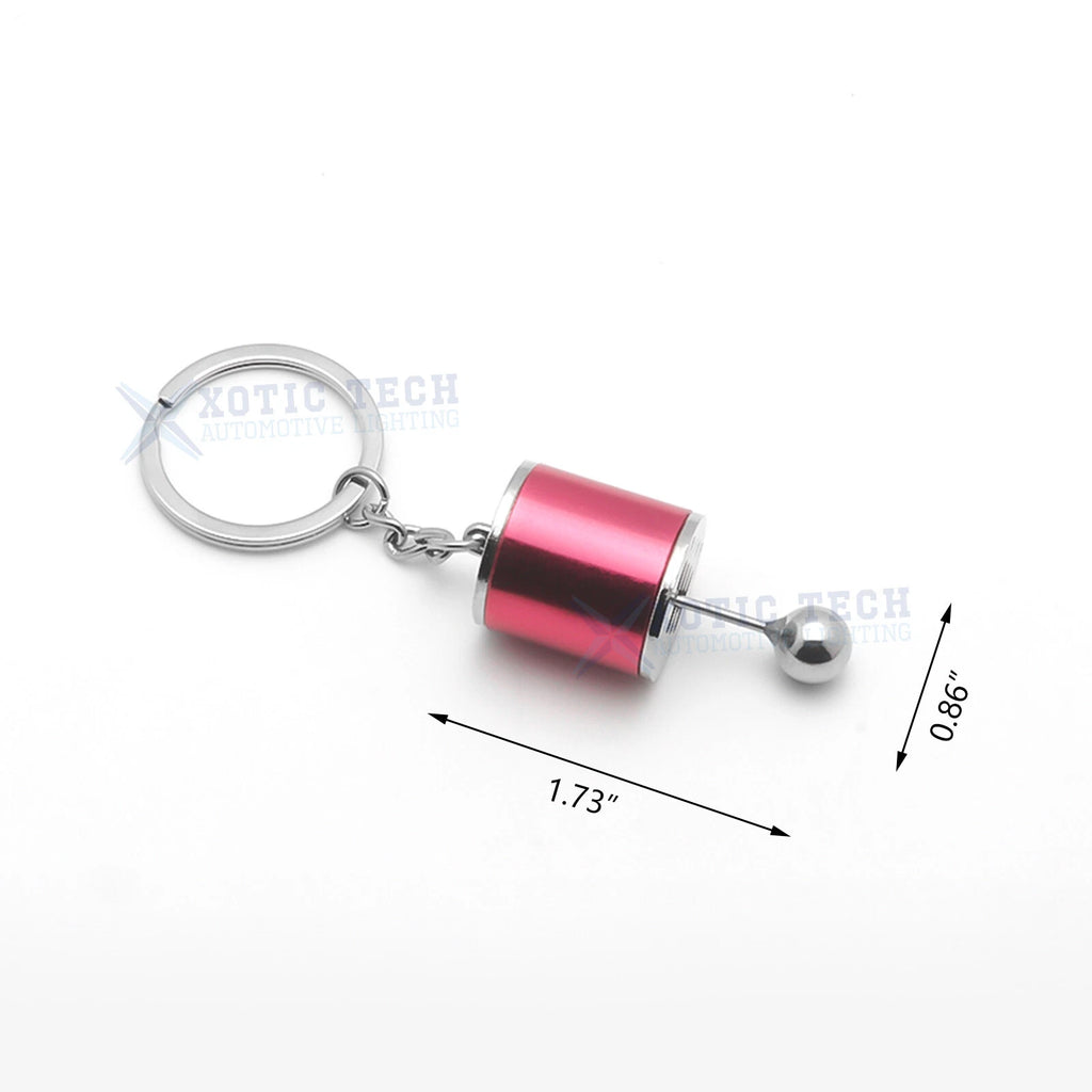 Red Chrome 6-Speed Gear Box Shifter Key Chain for Car Decor (2020-2020)