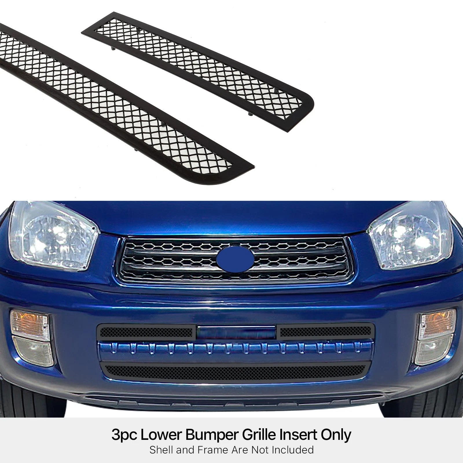 Stainless Steel Black Mesh Grille Insert for Toyota RAV4 (2001-2003)