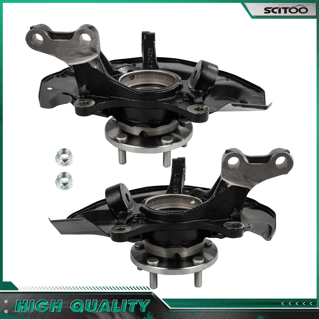 Pair Front Steering Knuckle & Wheel Bearing Hub for Toyota Highlander (2004–2007)