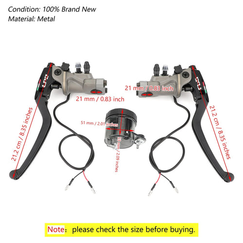 1 Pair Brake Master Cylinder for Kawasaki ZX7R ZX9 ZX11 ZX1100 ZX14R ZZR1400
