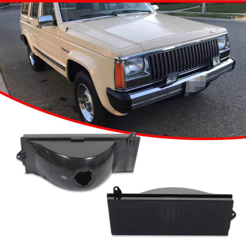 2X Smoked Lens Front Turn Signal Lights for Jeep Cherokee Comanche (1984–1996)