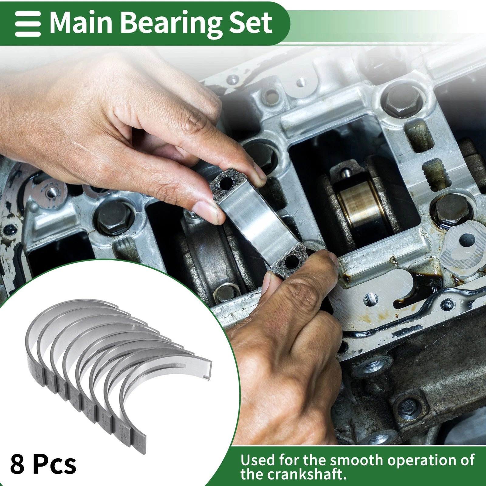 Main Bearing Set No. 210203C300 for Hyundai Santa Fe (2006–2015)