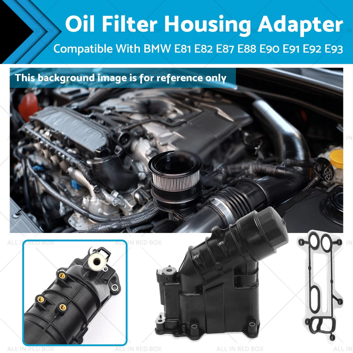 Oil Filter Housing Adapter for BMW E81 E82 E87 E88 E90 E91 E92 E93 E60 (2007–2013)