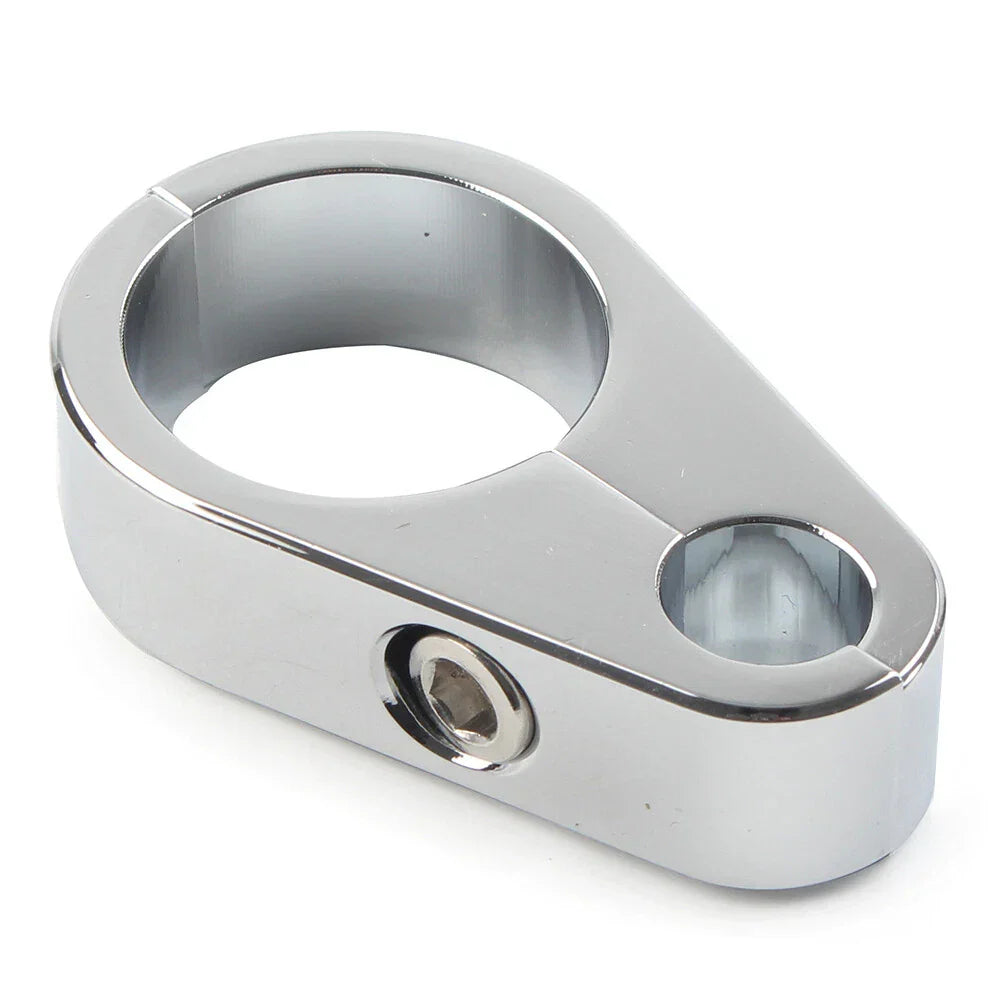 Chrome Brake Clutch Cable Wire Clamp Clip for Harley 1'' Handlebar