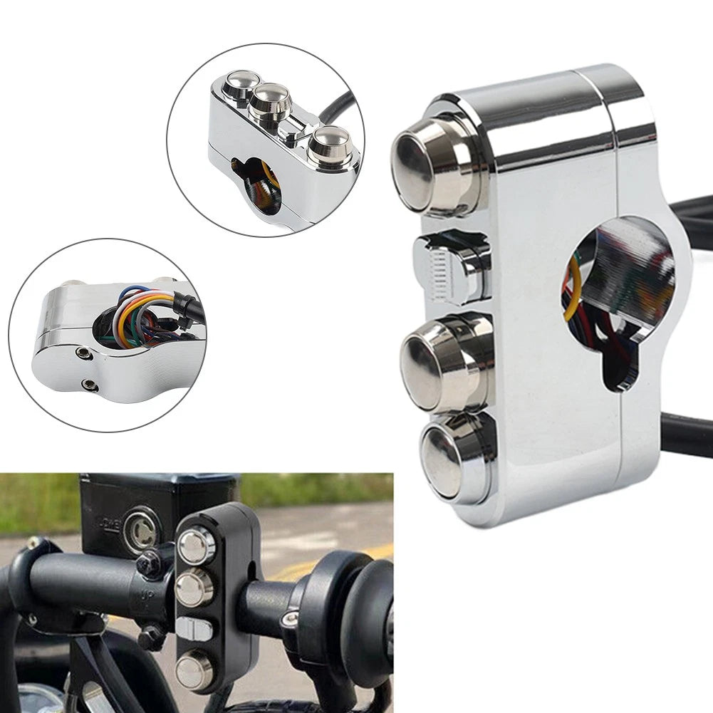 1" CNC handlebar control switches with wiring harness for Harley Dyna Sportster