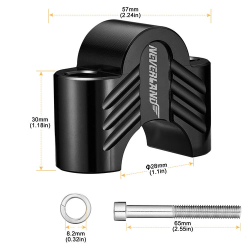 1 1/8" Handlebar Riser Clamp Kit for Fat Bar (30MM Height)