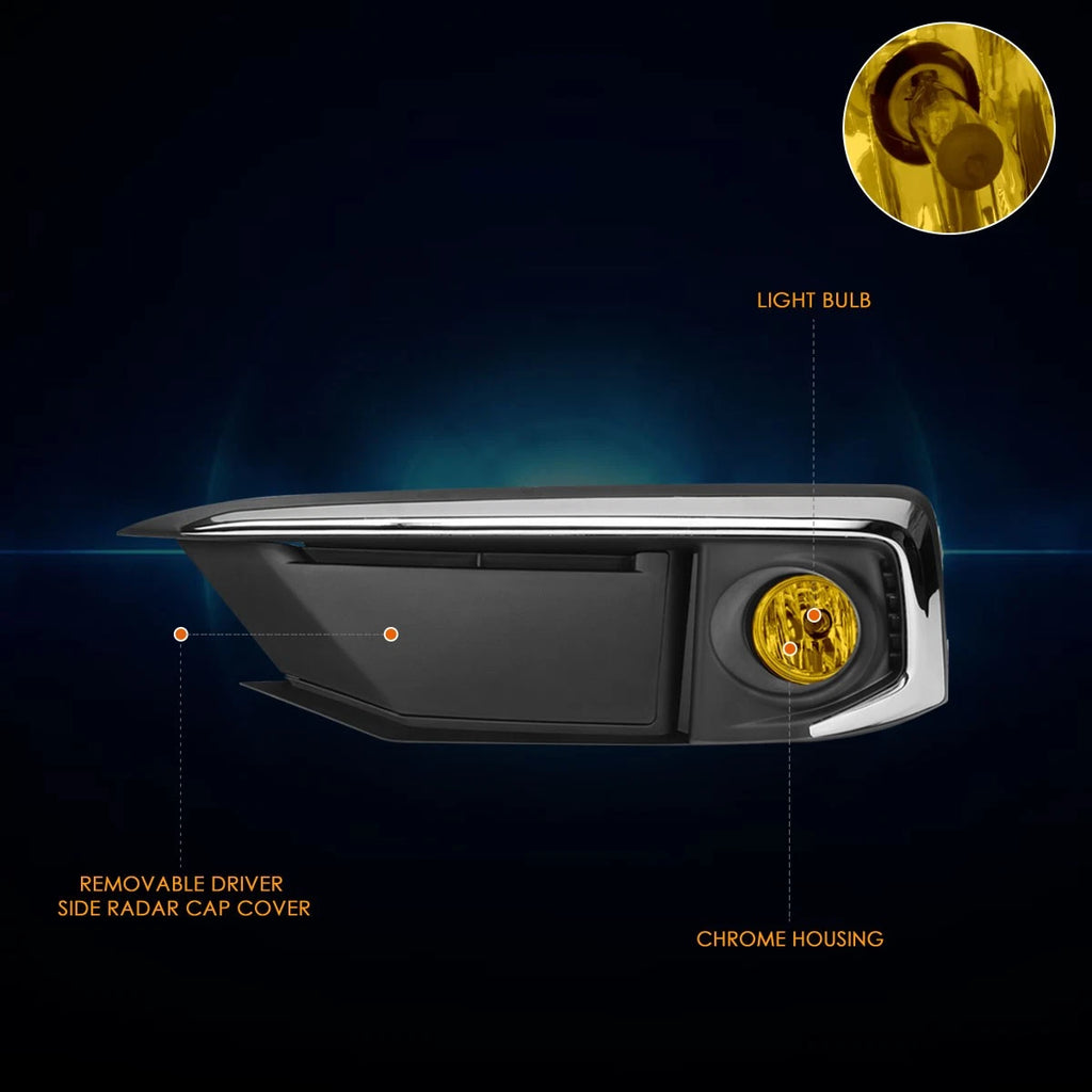 Fog Lights for Honda Civic 2019–2020 (2/4-Dr, Amber Lens, Switch, Bezel)