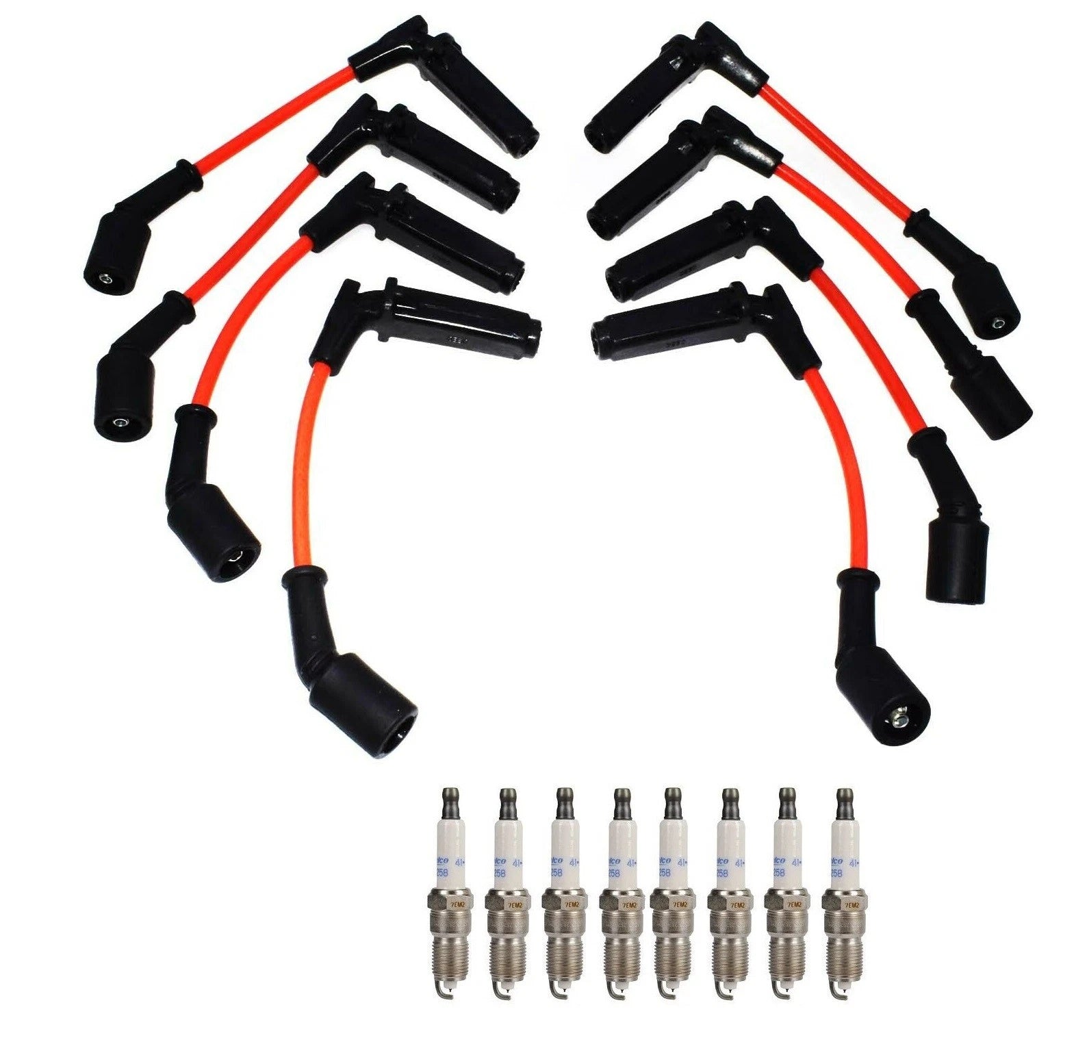 Set of 8 Ignition Wires & Iridium Spark Plugs for Chevy 7.0 V8