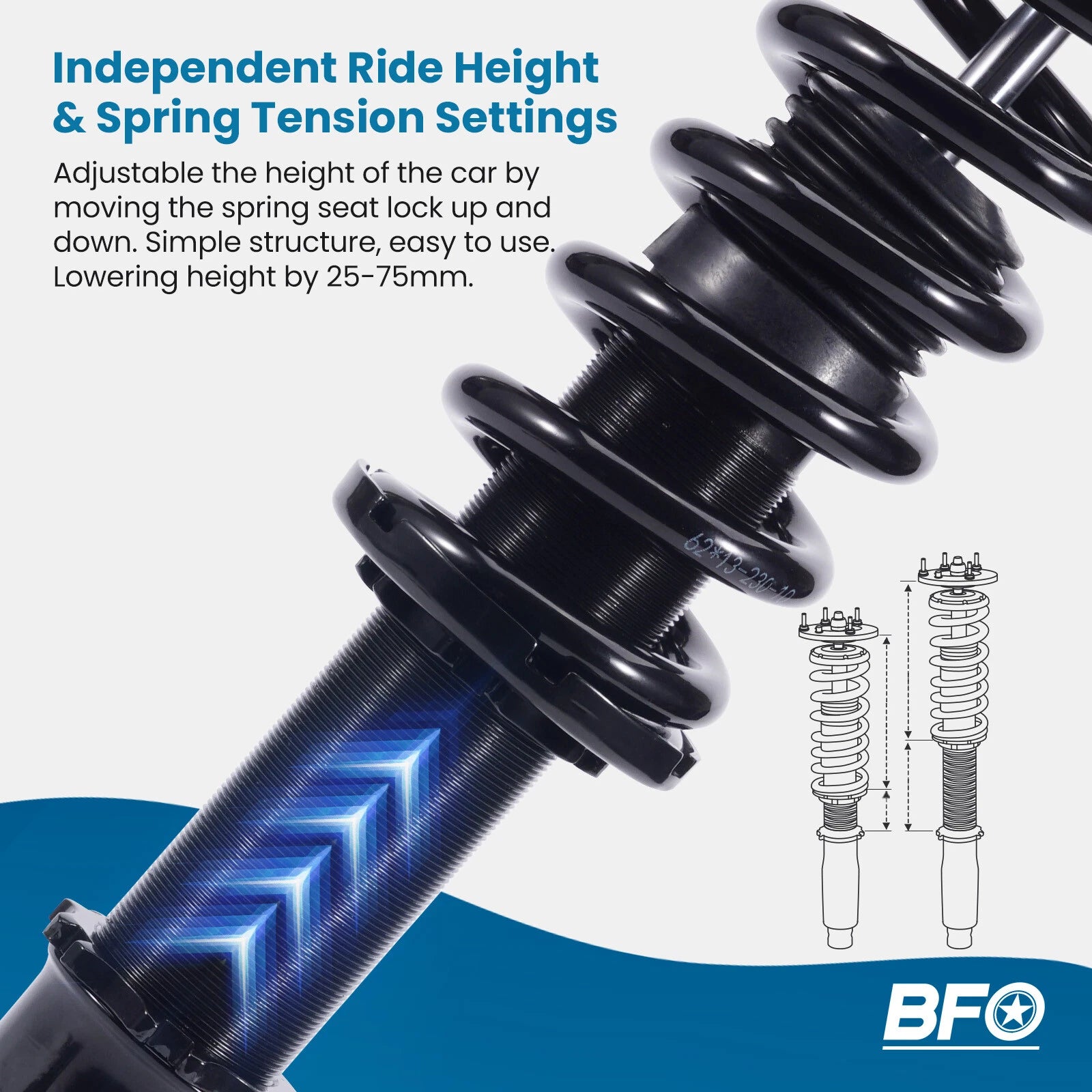 Coilovers for Honda Accord (2008–2012) Adjustable Height Shocks Springs