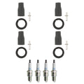 Set of 4 NGK Standard Spark Plugs & Coil Boots for Kia Optima (2006)