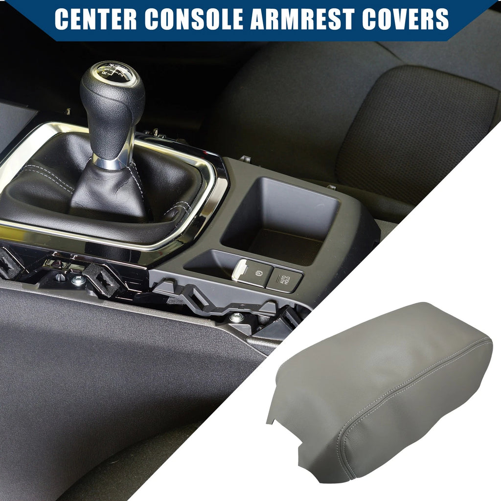Center Console Armrest Covers for Nissan Maxima (2009–2014) Faux Leather Gray