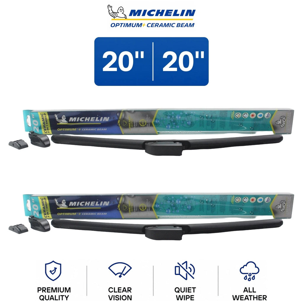 Set of 2 Michelin Optimum+ Ceramic Beam Wiper Blades for Kia (1995–2002)