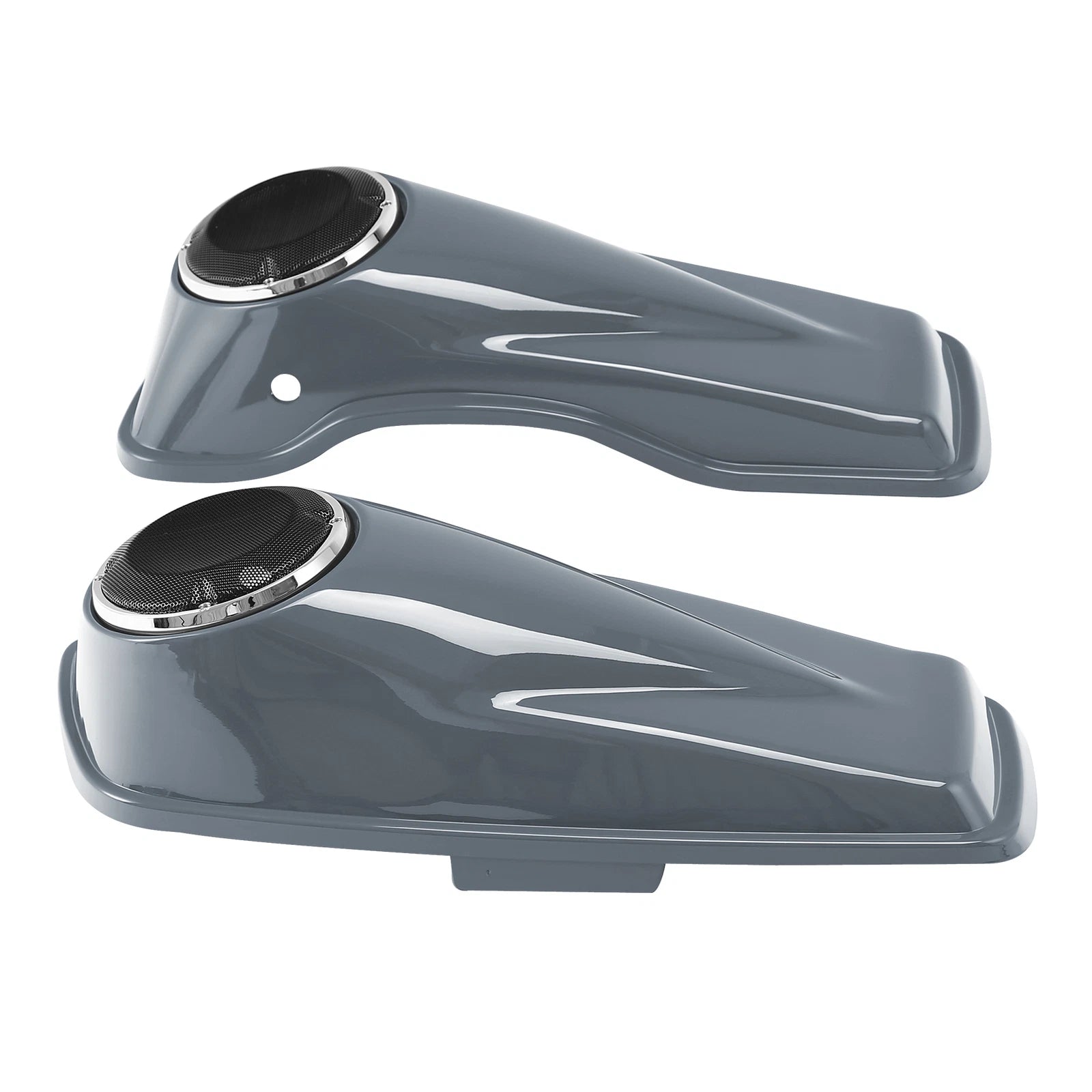 6.5" Speaker Hard Saddlebags Lids for Harley Road Glide (2014–2024) Gunship Gray