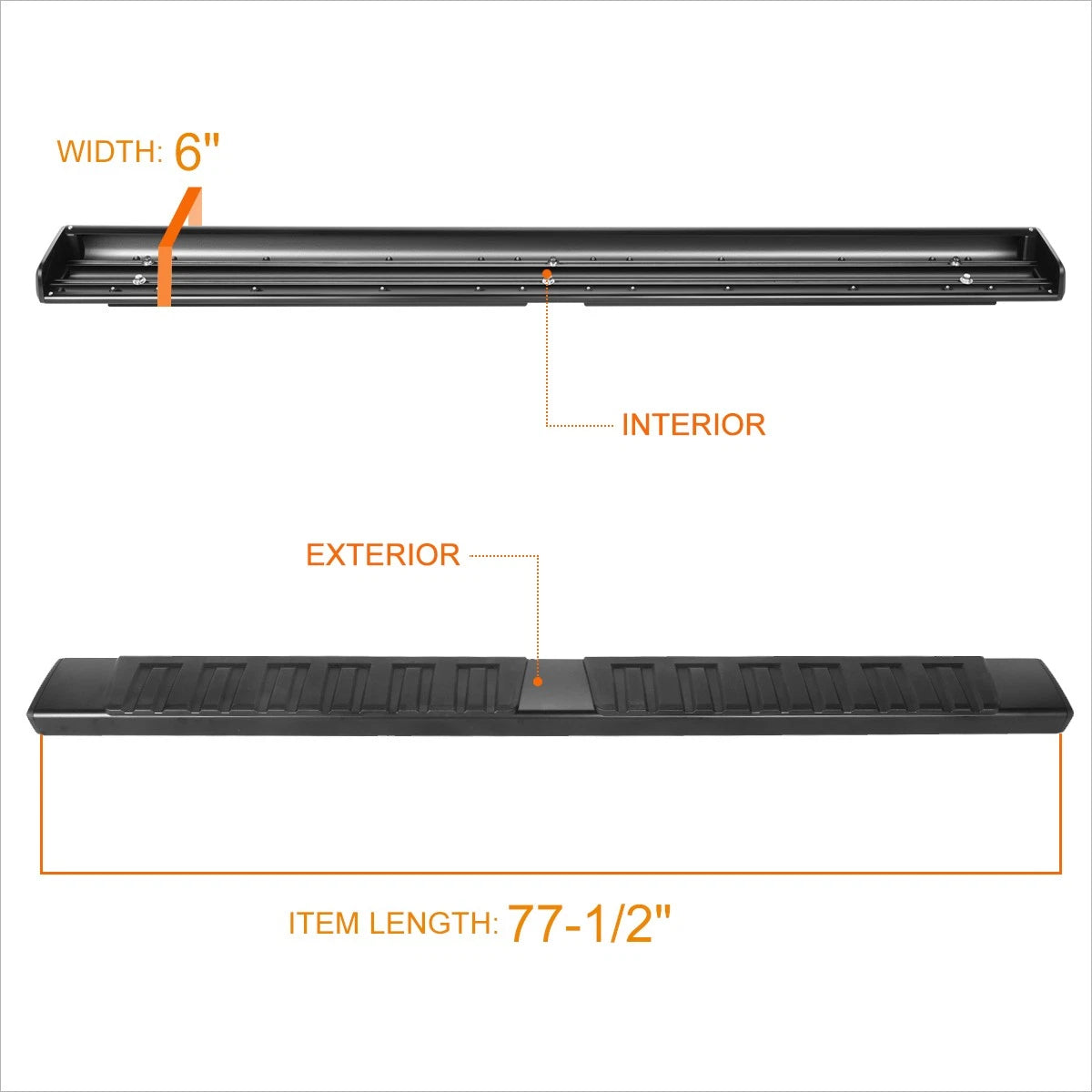 Set of 2 Aluminum Side Step Bars for Ram 1500 (2019–2024)