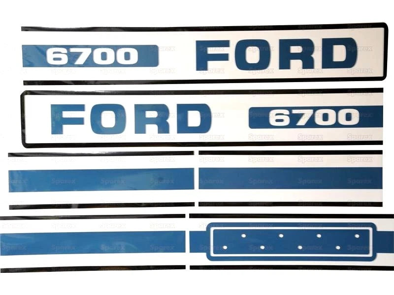 Bonnet Decal Set for Ford 6700 Tractors