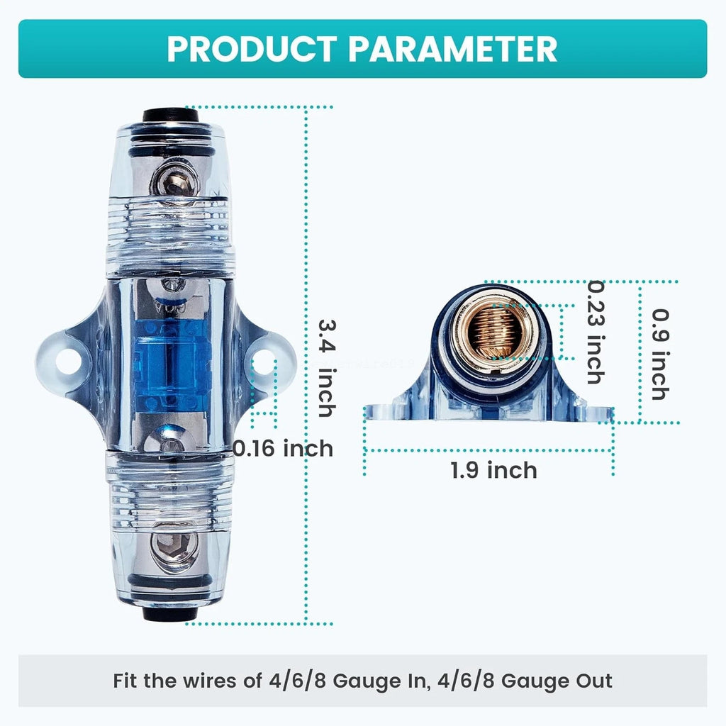In-line Mini ANL Fuse Holder for Subwoofer (60 Amp, 4/6/8 Gauge)