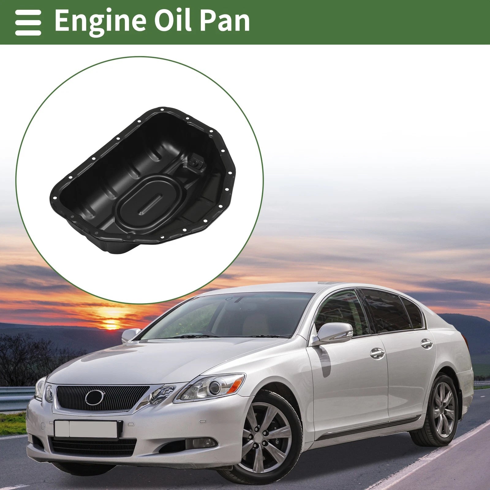 1 Pcs Engine Oil Pan No.1210246040 for Lexus GS300 (1998–2005) Iron Black