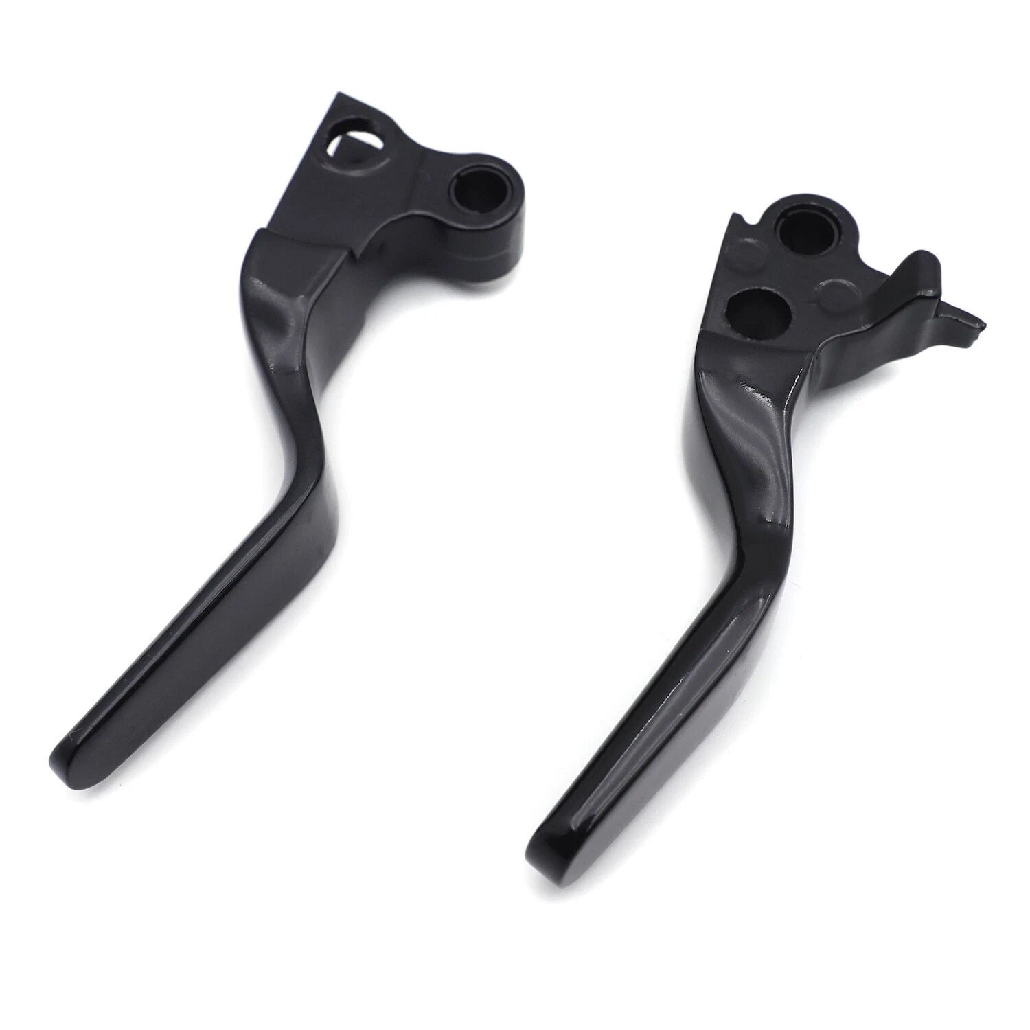 Black Smooth Shorty Wide Brake Levers for Harley XL/Dyna/Softail (1996–2014)