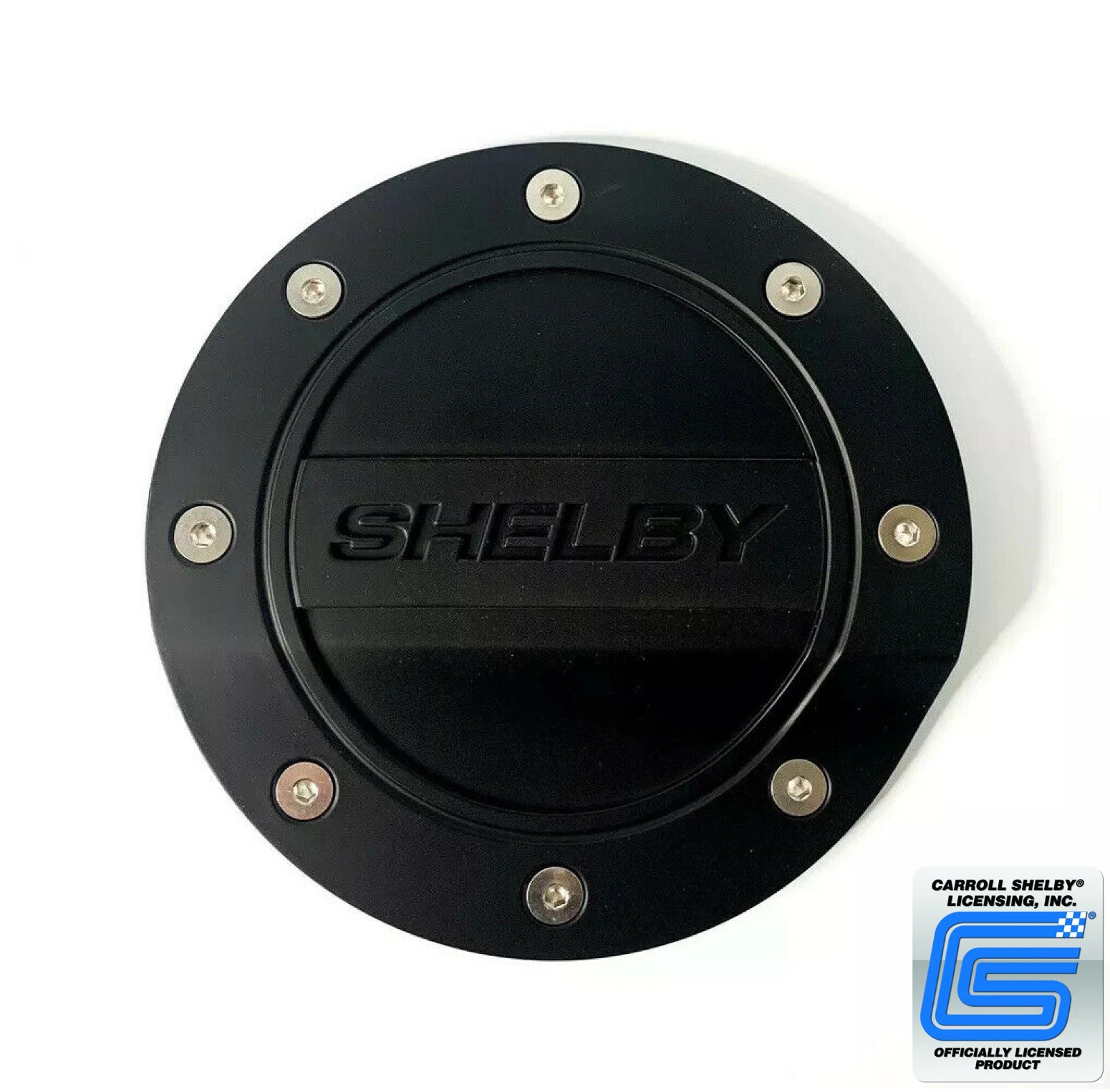 Matte Black Fuel Door Emblem Embossed for 2015–2020 Shelby Mustang