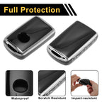 TPU Silicone Car Key Case for Mazda 2/3/5/6 (4 Buttons) - Black/Silver Edge