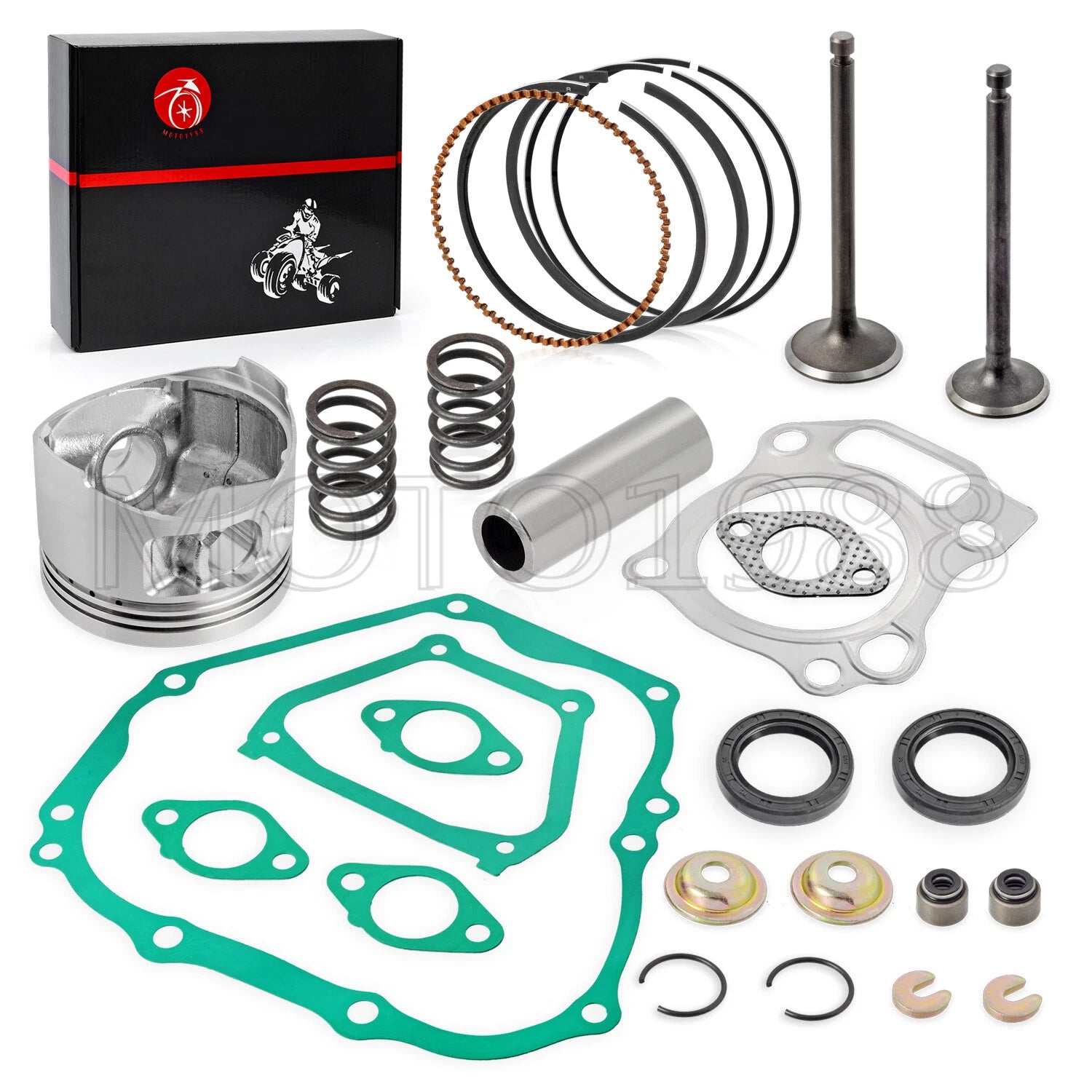 Engine Top End Rebuild Kit for Yamaha Golf Cart G16 G20 (STD Piston, Valve Gasket)