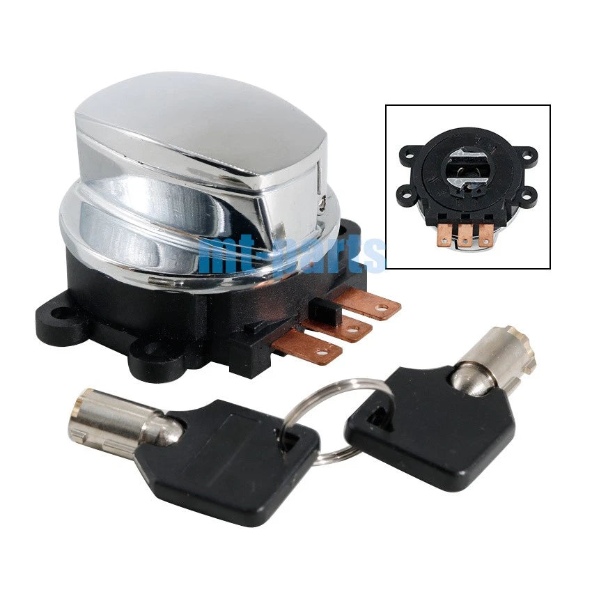 Chrome Ignition Key Switch Kit for Harley Fat Boy FLSTF/FLSTFI (2000–2010)