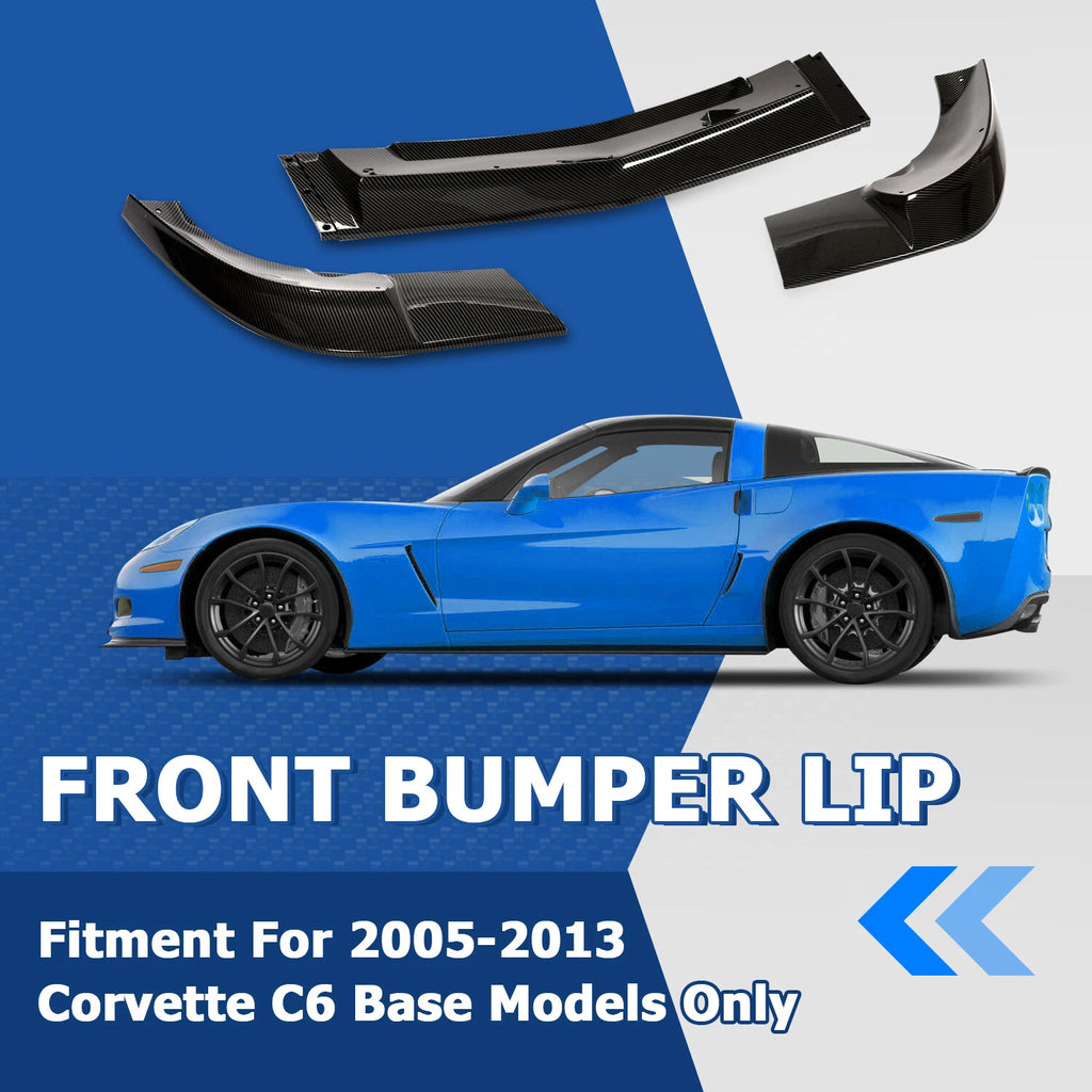C6 ZR1 Style Front Splitter Lip for Corvette Base Models (2005–2013)