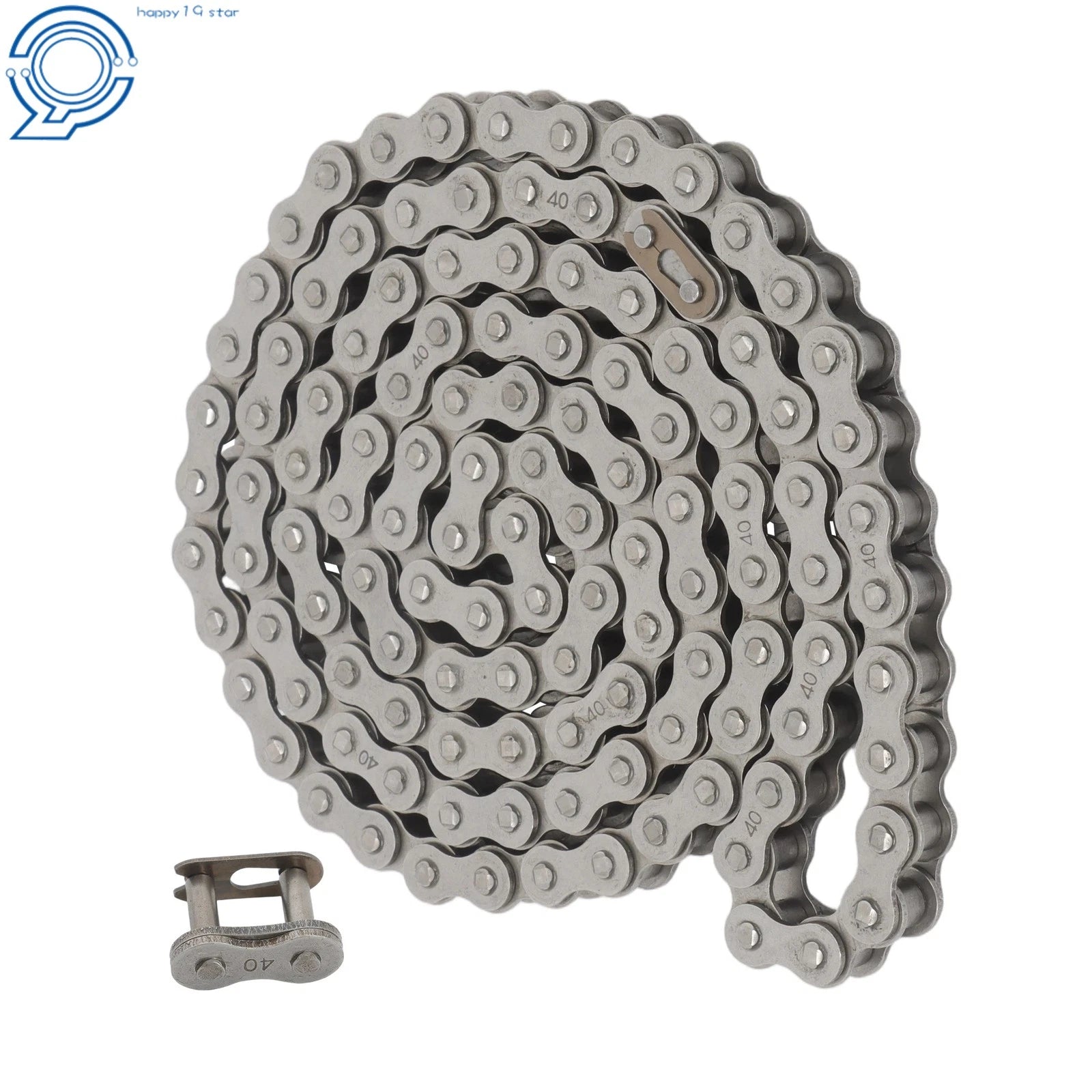 5 FT Roller Chain with 2 Connecting Links for Industrial Use