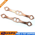 SBC Oval Port Copper Header Exhaust Gaskets for SB Chevy 327 305 383 (Reusable)