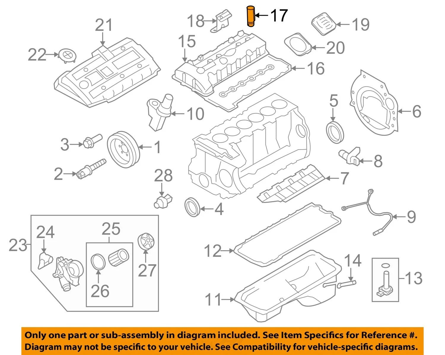 Set of 6 Spark Plug Tubes for BMW E70 (2007–2013)