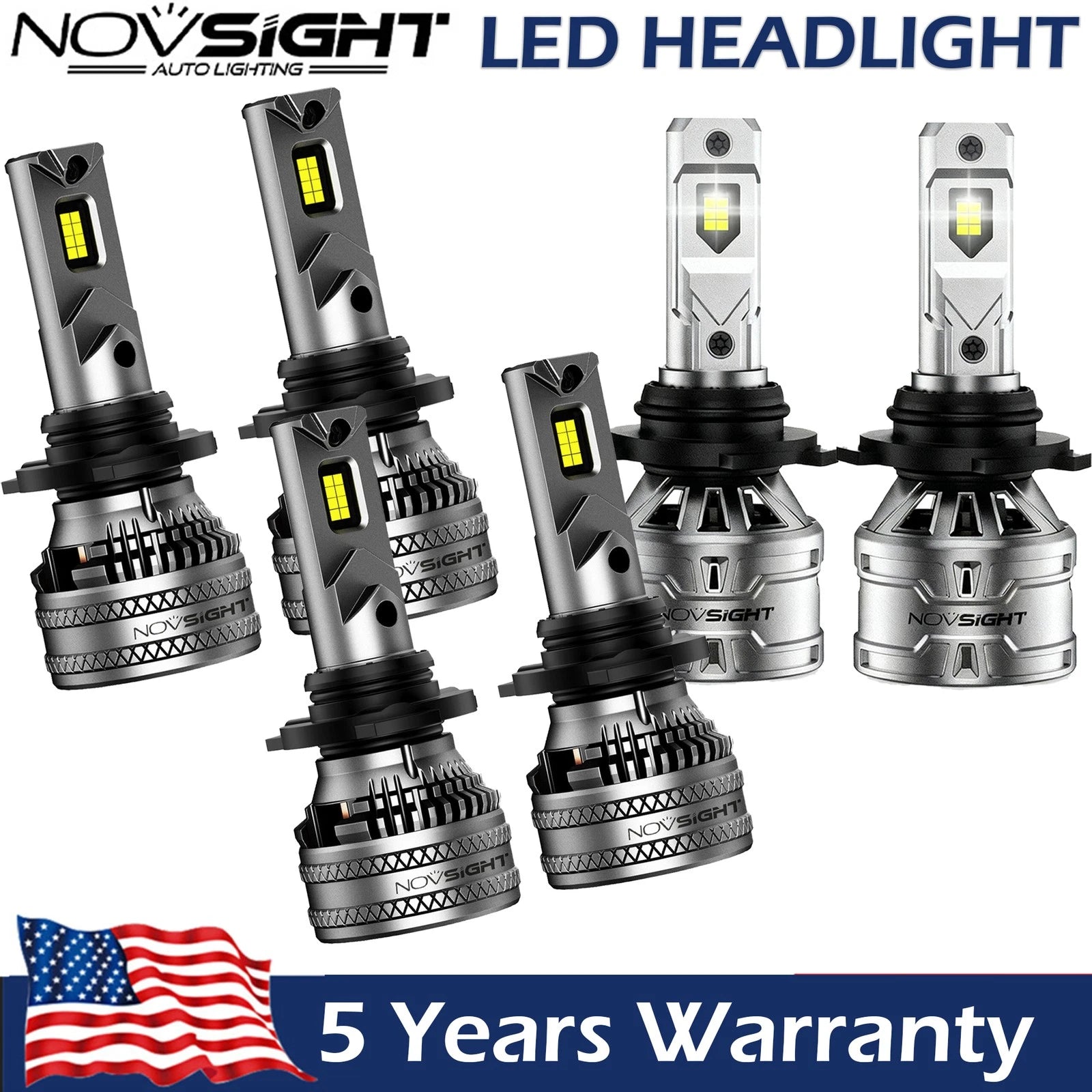 6X 9005 H11 LED Headlight Kit Fog Light Bulbs White 6500K for