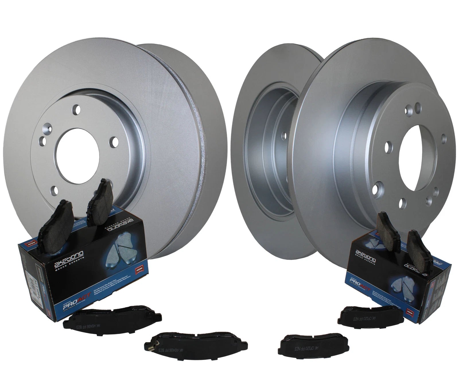 Front Rear Brake Kit Rotors & Akebono ProACT Pads for Kia Optima (2011–2015)