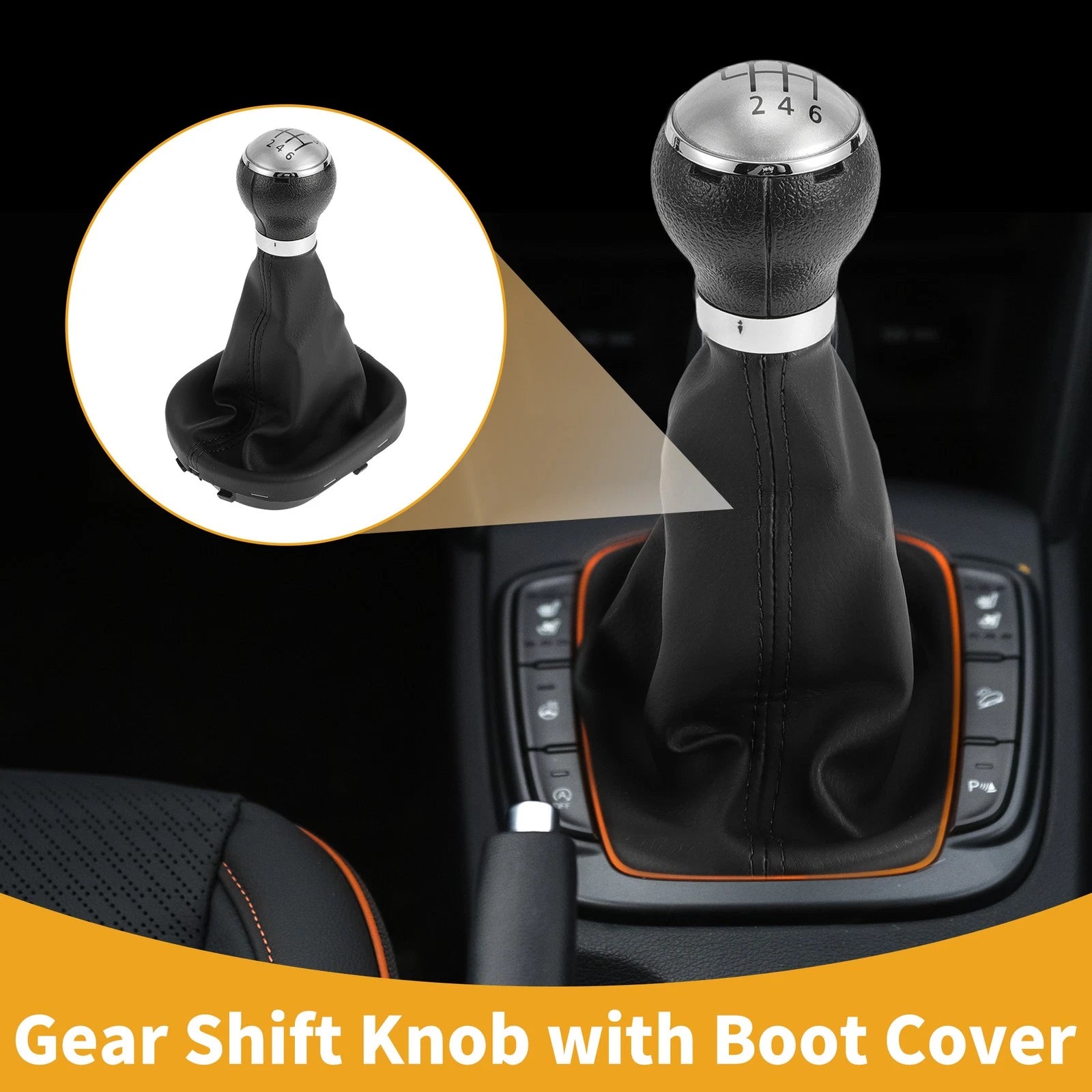 6 Speed Gear Shifter Knob W/ Cover No.1T0711113R for VW Caddy (2004–2009)