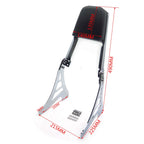 Chrome Flame Backrest Sissy Bar with Leather Pad for Harley Sportster (1200, 883)