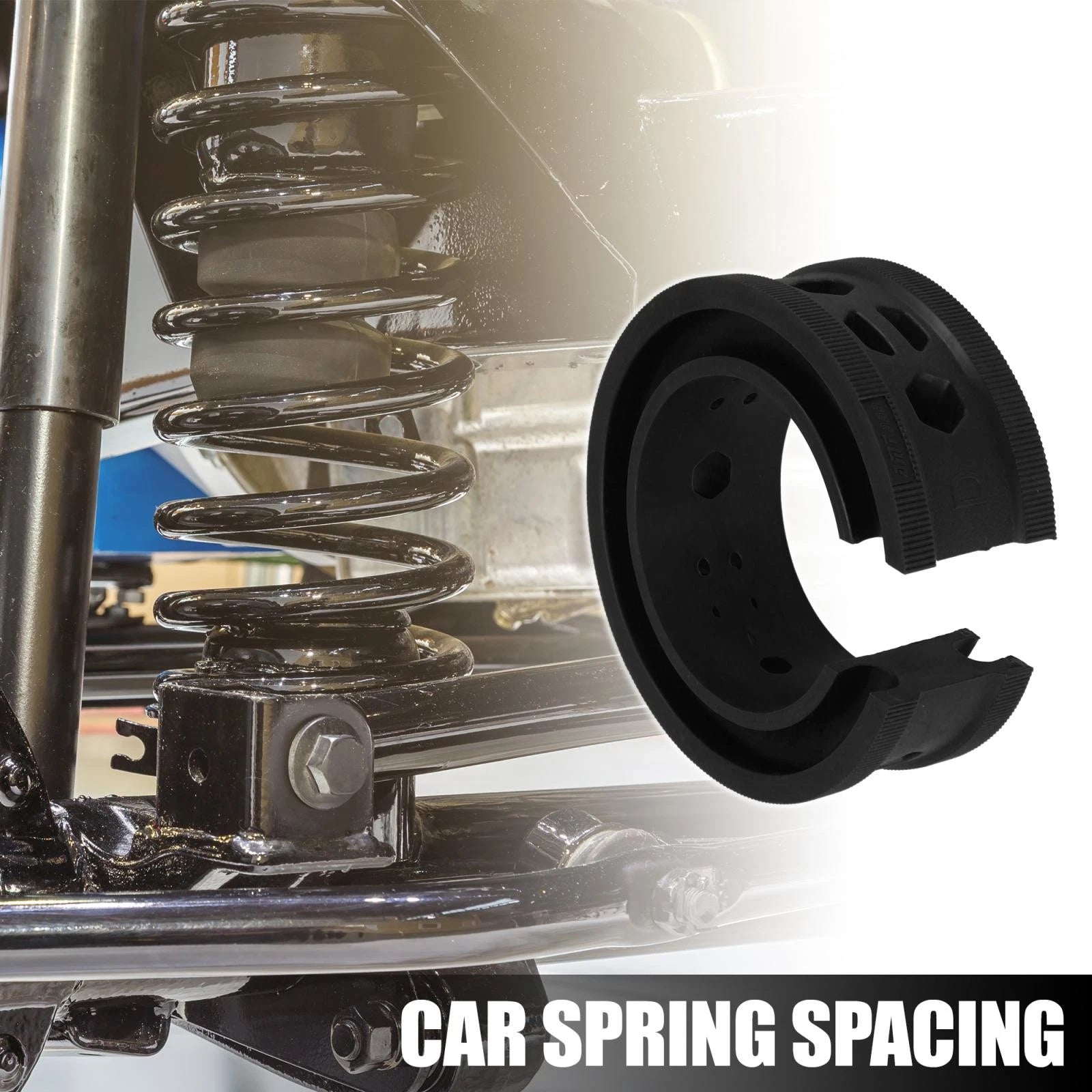2X Black Coil Spring Rubber Buffer for Ford, Chevy (Universal D Type)