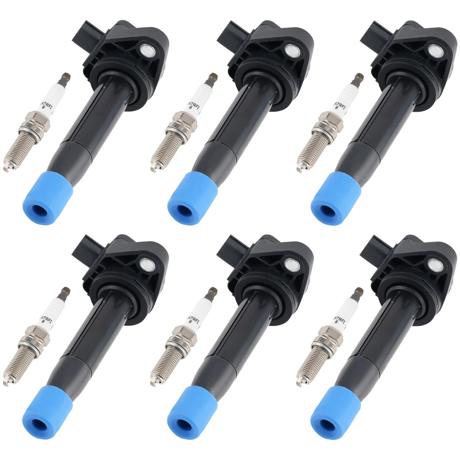 Set of 6 Ignition Coils & Spark Plugs for Acura RDX ZDX Honda Pilot Ridgeline