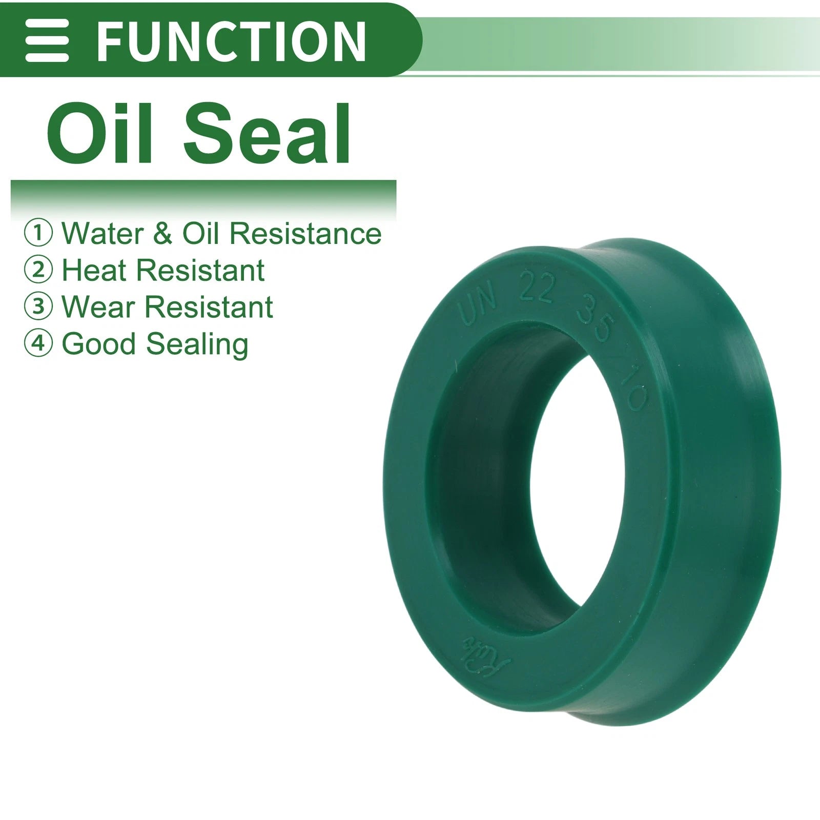 Set of 5 Oil Seal Rotary Shaft Seal 22x35x10mm High Pressure Green