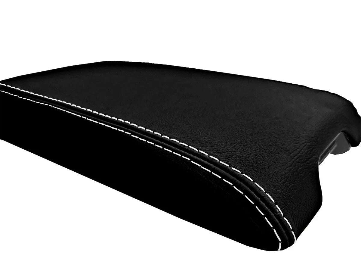 Leather Console Lid Armrest Cover for Infiniti G35 Coupe (2002–2007) White Stitch