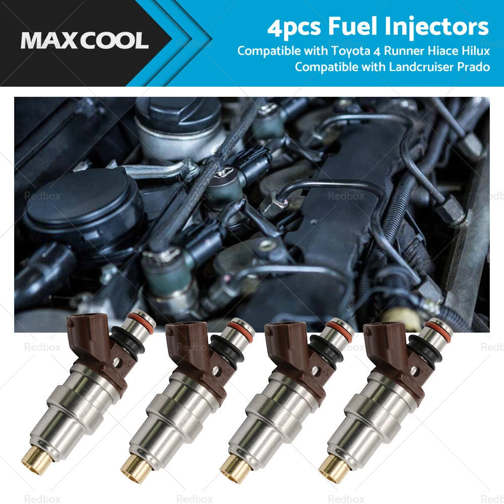 Set of 4 Fuel Injectors for Toyota Hilux RZN 3RZFE (1997–2005) 23250-75050
