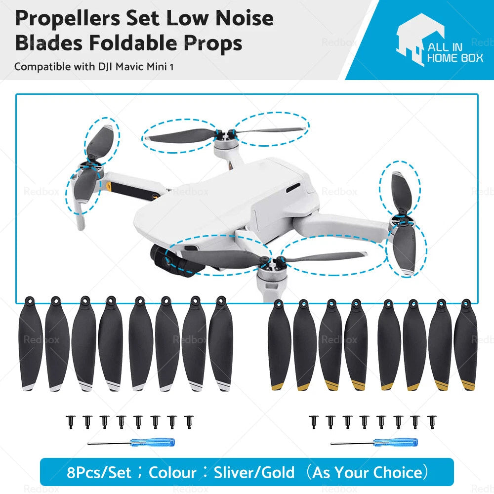 8x Low Noise Foldable Propellers for DJI Mavic Mini (2019–2020)