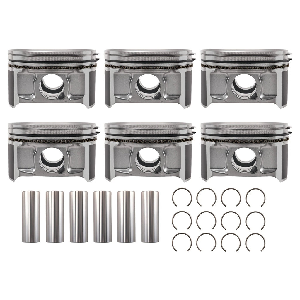 Engine Piston Set with Rings for Chrysler Dodge 2.7L V6 DOHC (1998-2010)