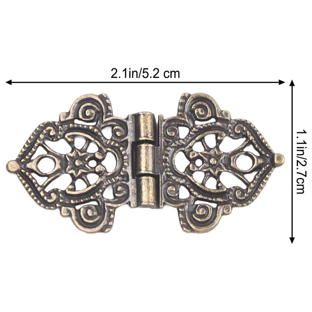 Set of 10 Decorative Bronze Zinc Alloy Hinges for Wine Boxes