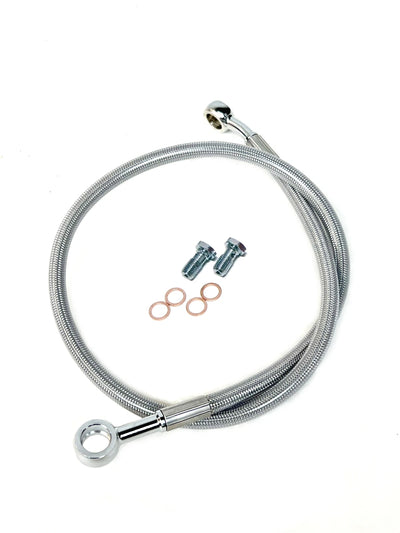 +2" Extended Steel Braided Rear Brake Line for Honda TRX 400X TRX400EX (2004–2009)