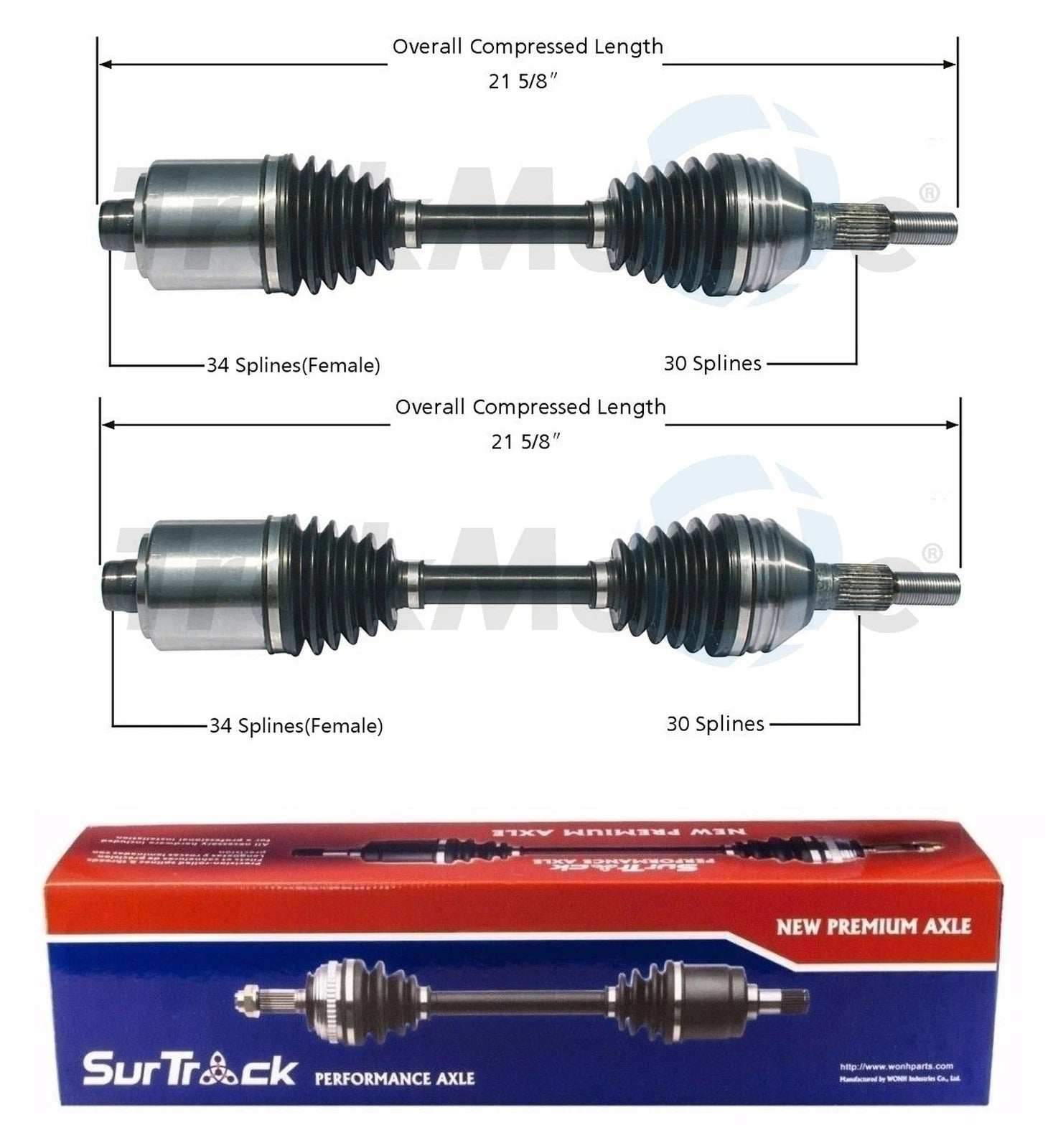 Set of 2 Front CV Axle Shafts for Saturn Pontiac Chevy (FWD)