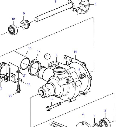 Coolant Circulating Water Pump for Volvo Pent KAMD32 300 AD 31 23059414
